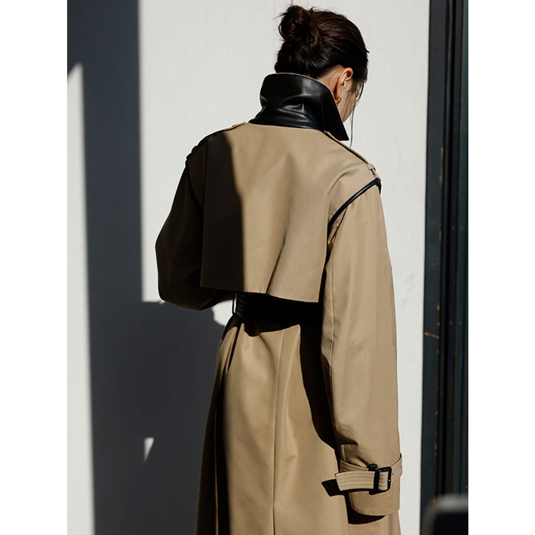 アニュアンス anuans ヴィーガンレザートリム2WAYトレンチコート