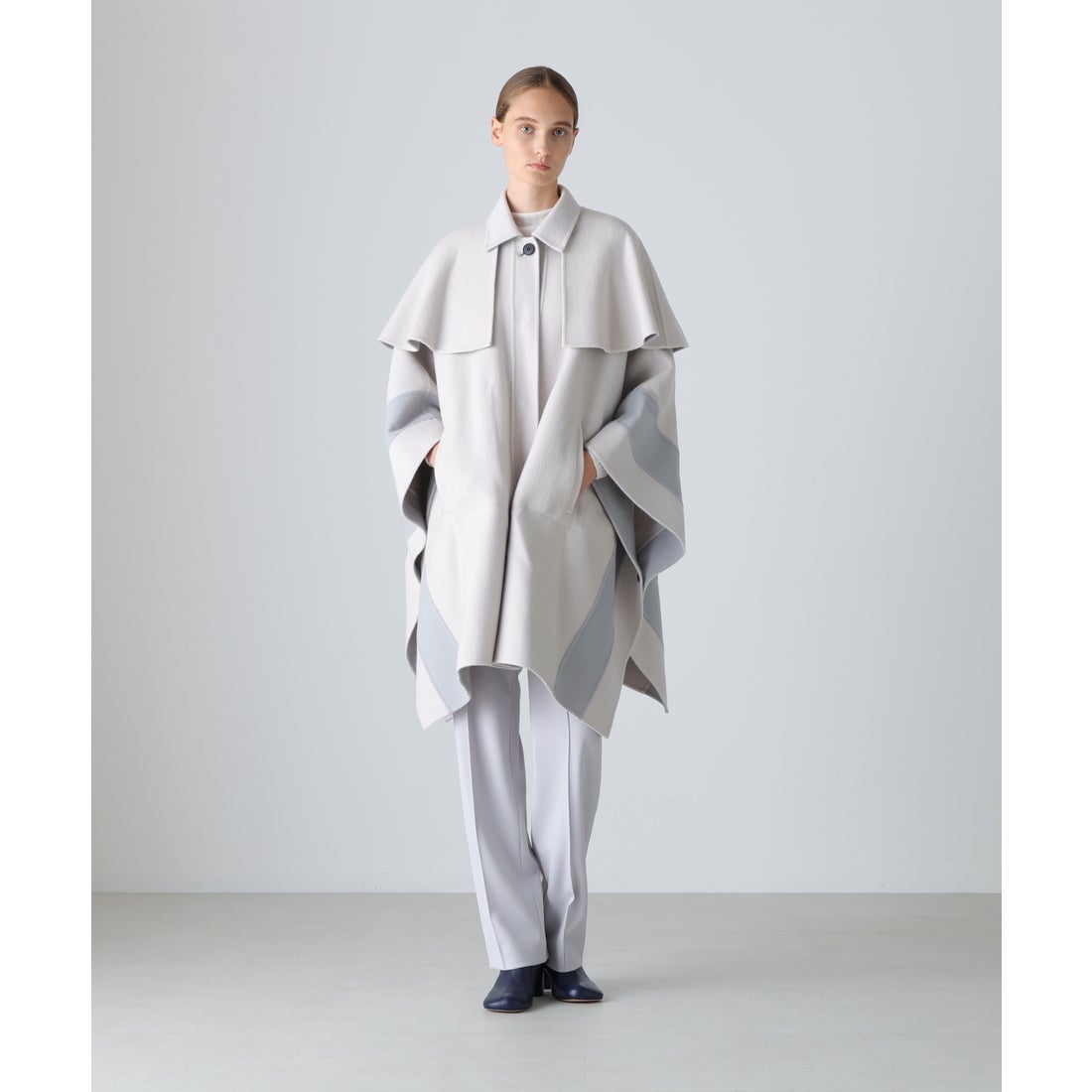 アドーア ADORE ◇Ca混2TONEリバーケープコート （オレンジ