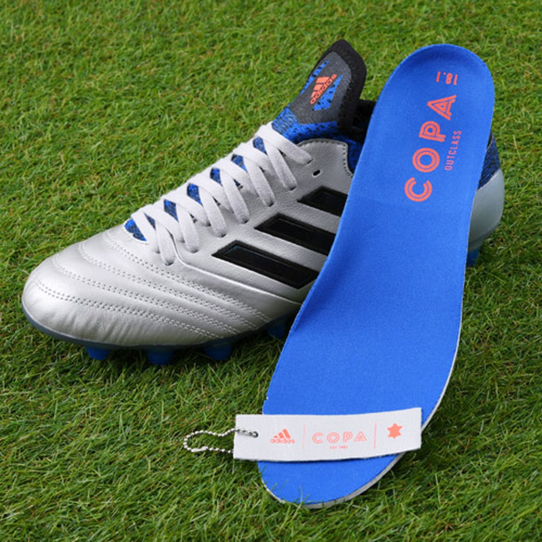 adidas アディダス コパ 18.1-ジャパン HG/AG(シルバー×ブルー) B96592