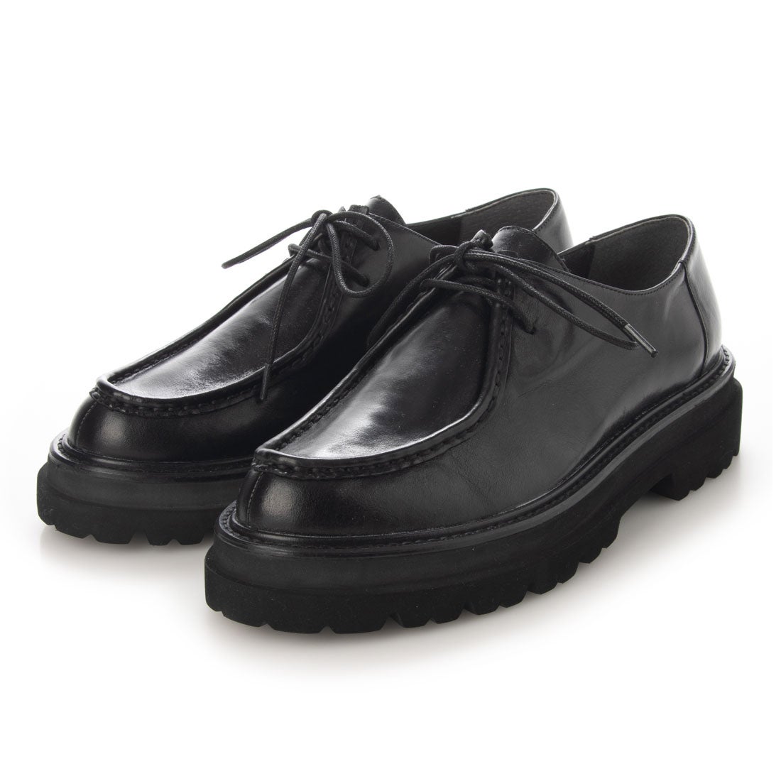 アポム APOM トラックソールチロリアンシューズ40 （ブラック） -靴