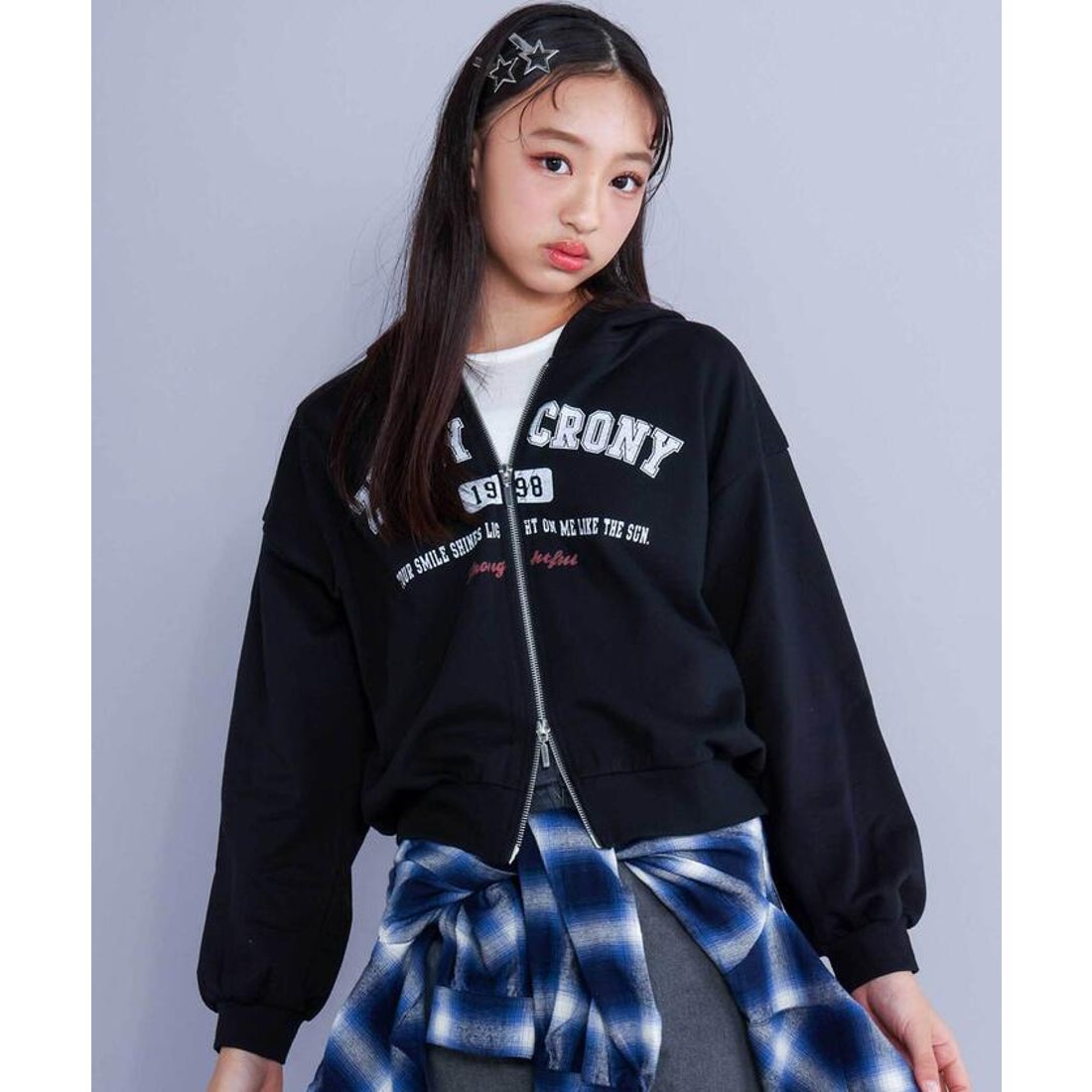 ジディー ZIDDY フード付きダブルジップパーカー(130~160cm