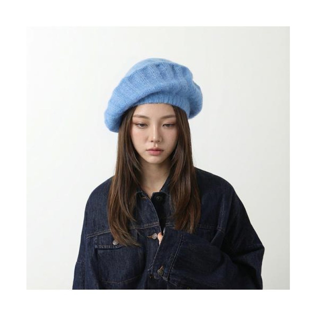 ガニー GANNI GANNI ベレー帽 Oversized Brushed Mohair Rib Beret