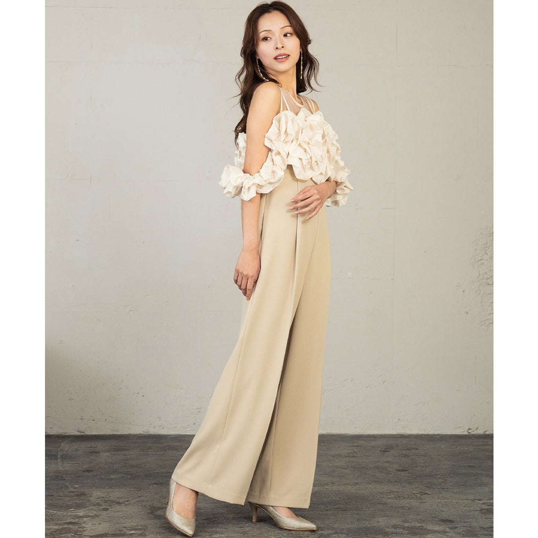 ガール GIRL 《2026春新作》ボリュームフリルビスチェ シアー