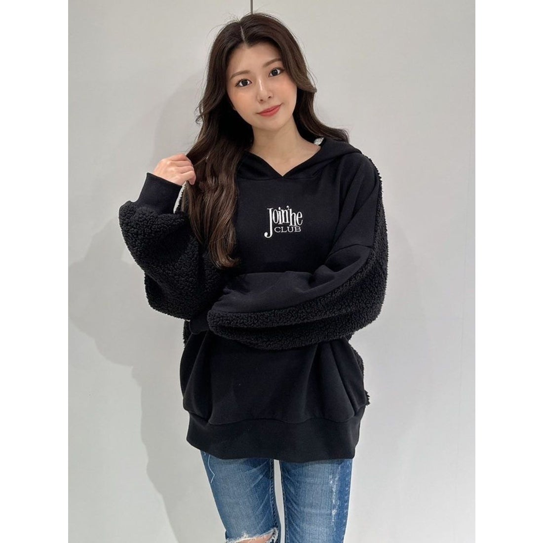 ジェイダ GYDA ボアドッキングBIGパーカー （ブラック） -靴