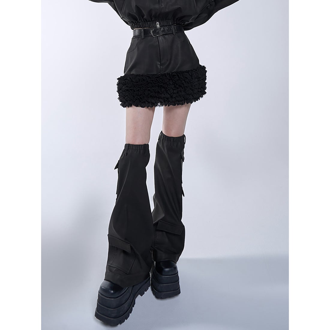 ダーリッチ Darich ハートポケットレザーミニスカート （ブラウン