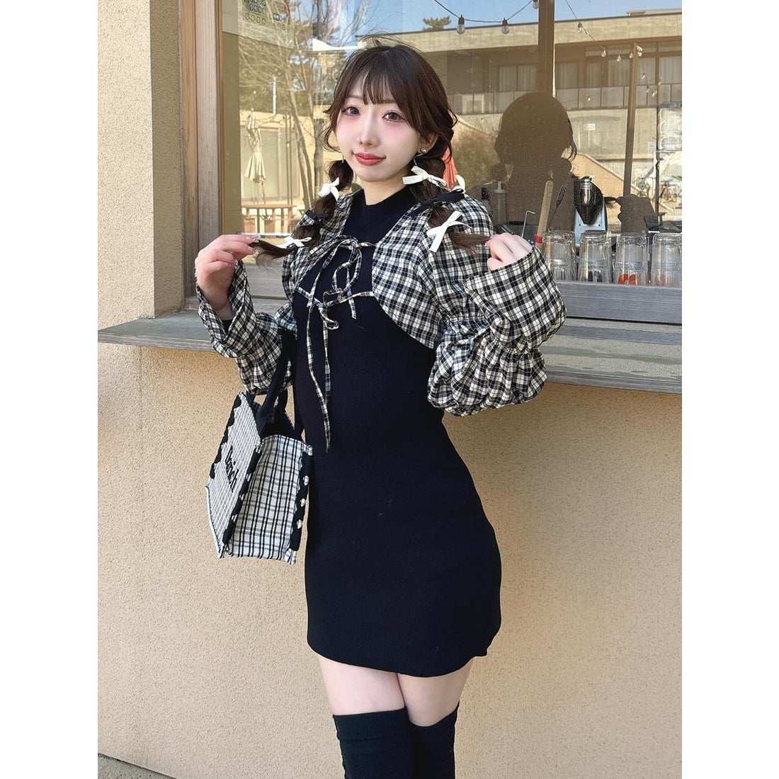 ダーリッチ Darich シャーリングボレロミニワンピース （ブラック