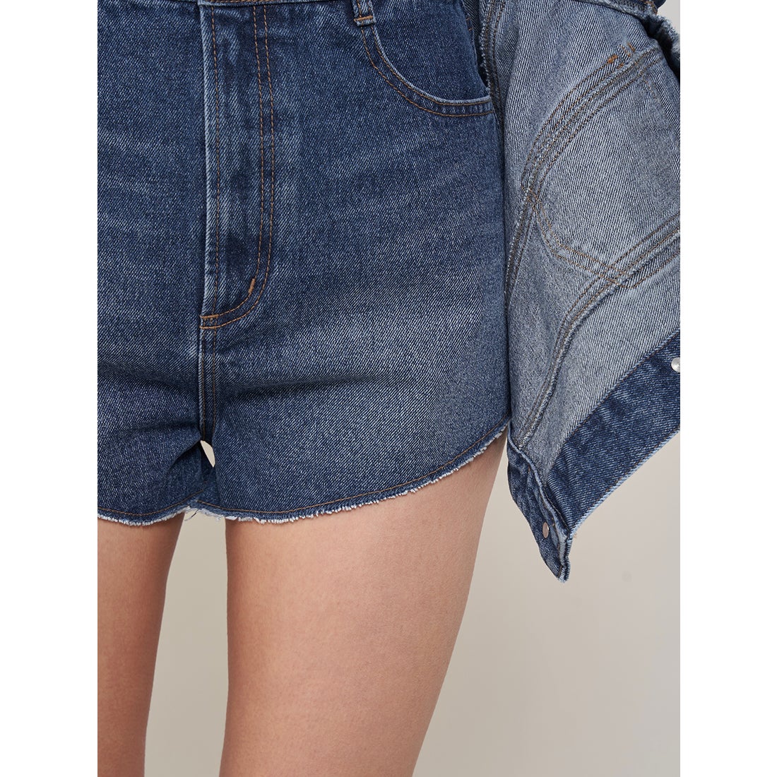 ダーリッチ Darich ドッキングデザインデニムショートパンツ （ブルー