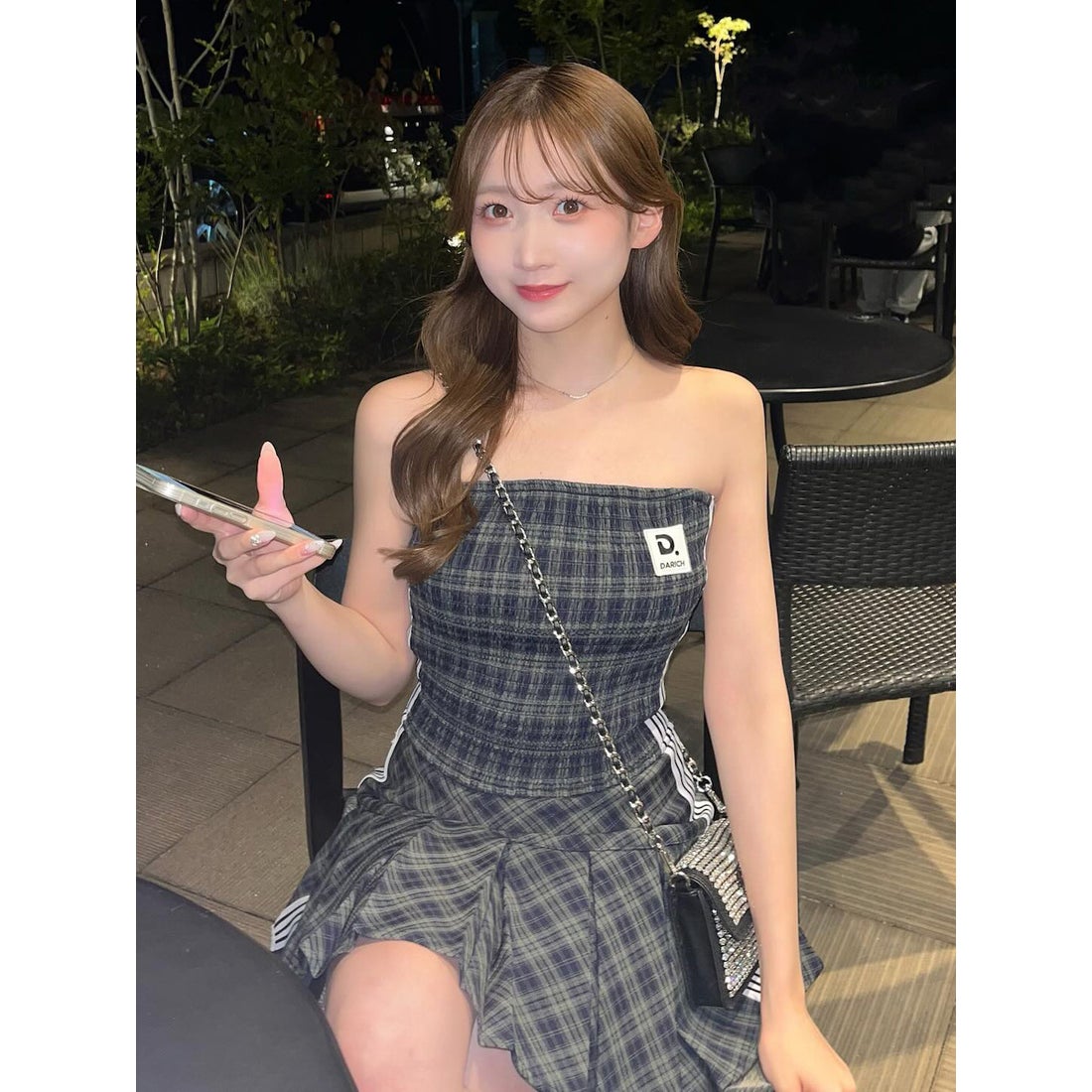 ダーリッチ Darich リメイクライクチェックベアトップ （グリーン