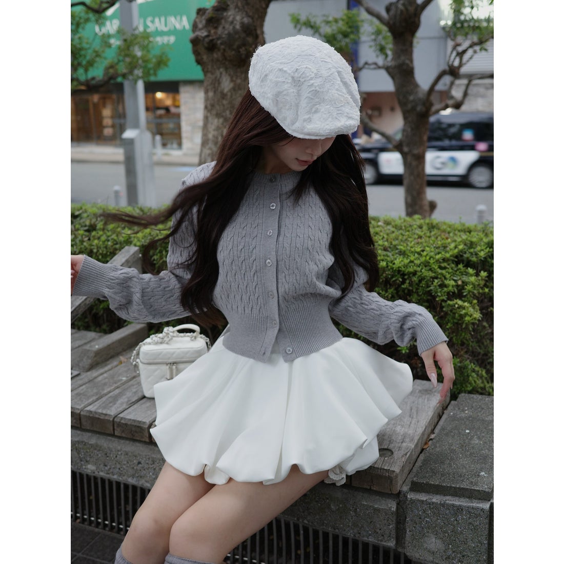 ダーリッチ Darich ボリュームバルーンミニスカート （ブラック） -靴