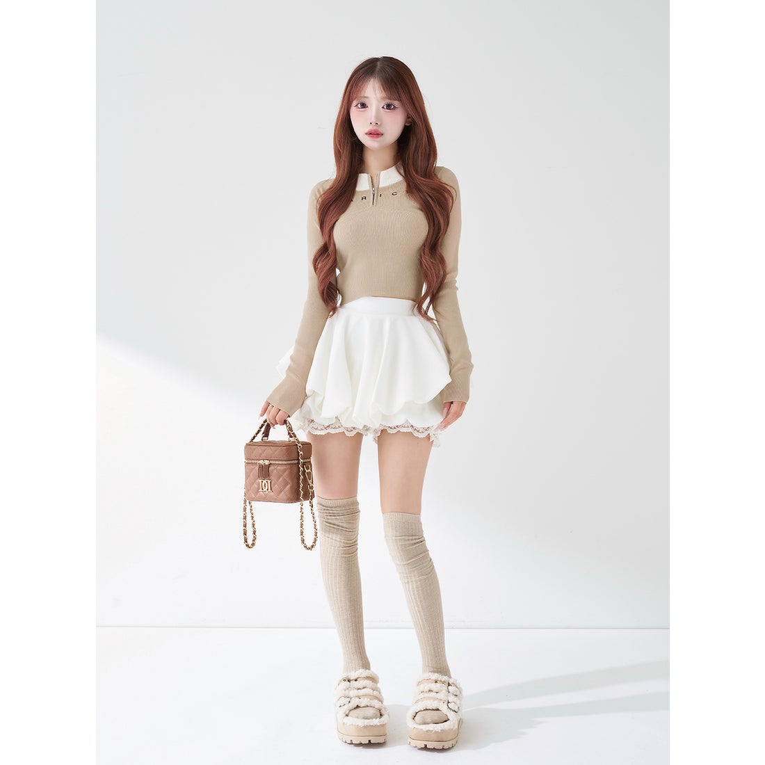 ダーリッチ Darich ボリュームバルーンミニスカート （ホワイト