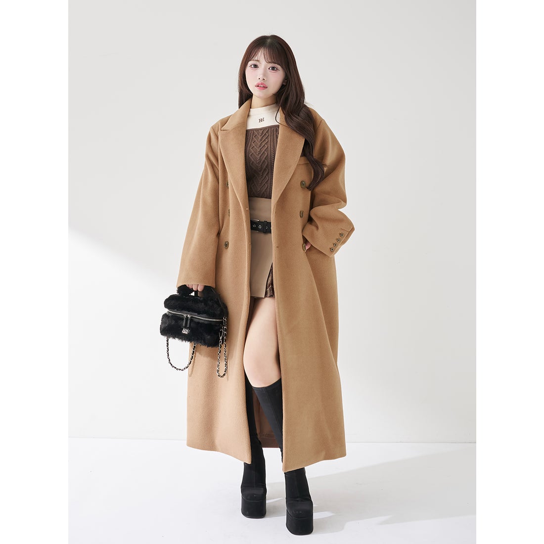 ダーリッチ Darich ダブルロングチェスターコート （キャメル