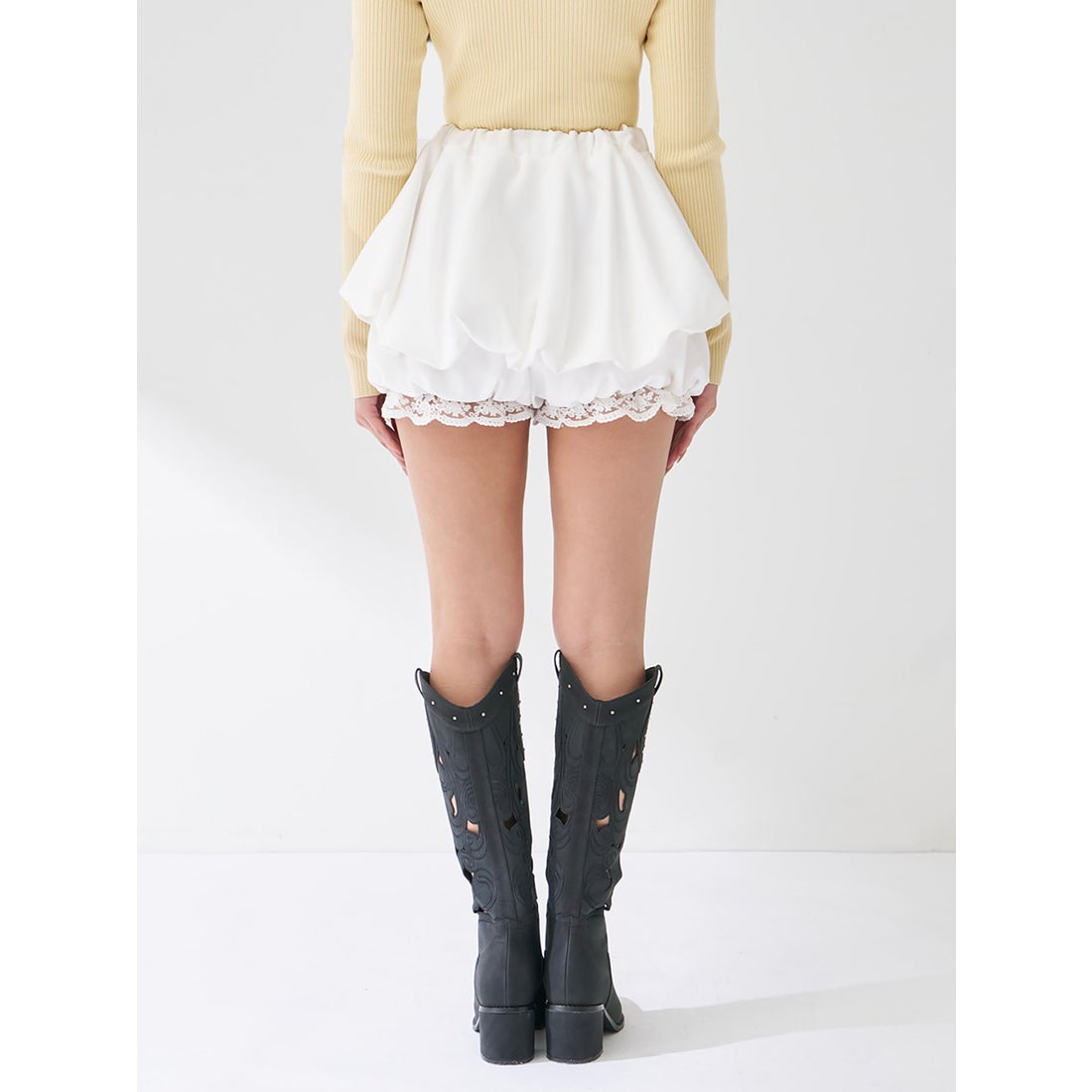 ダーリッチ Darich ボリュームバルーンミニスカート （ホワイト