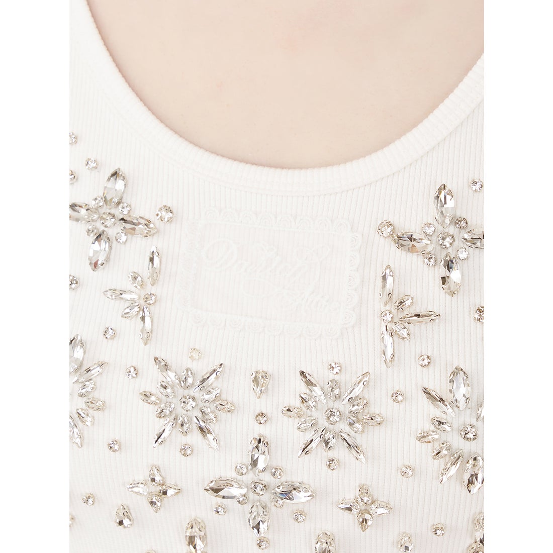 ダーリッチ Darich ジュエリーリブノースリトップス （ホワイト