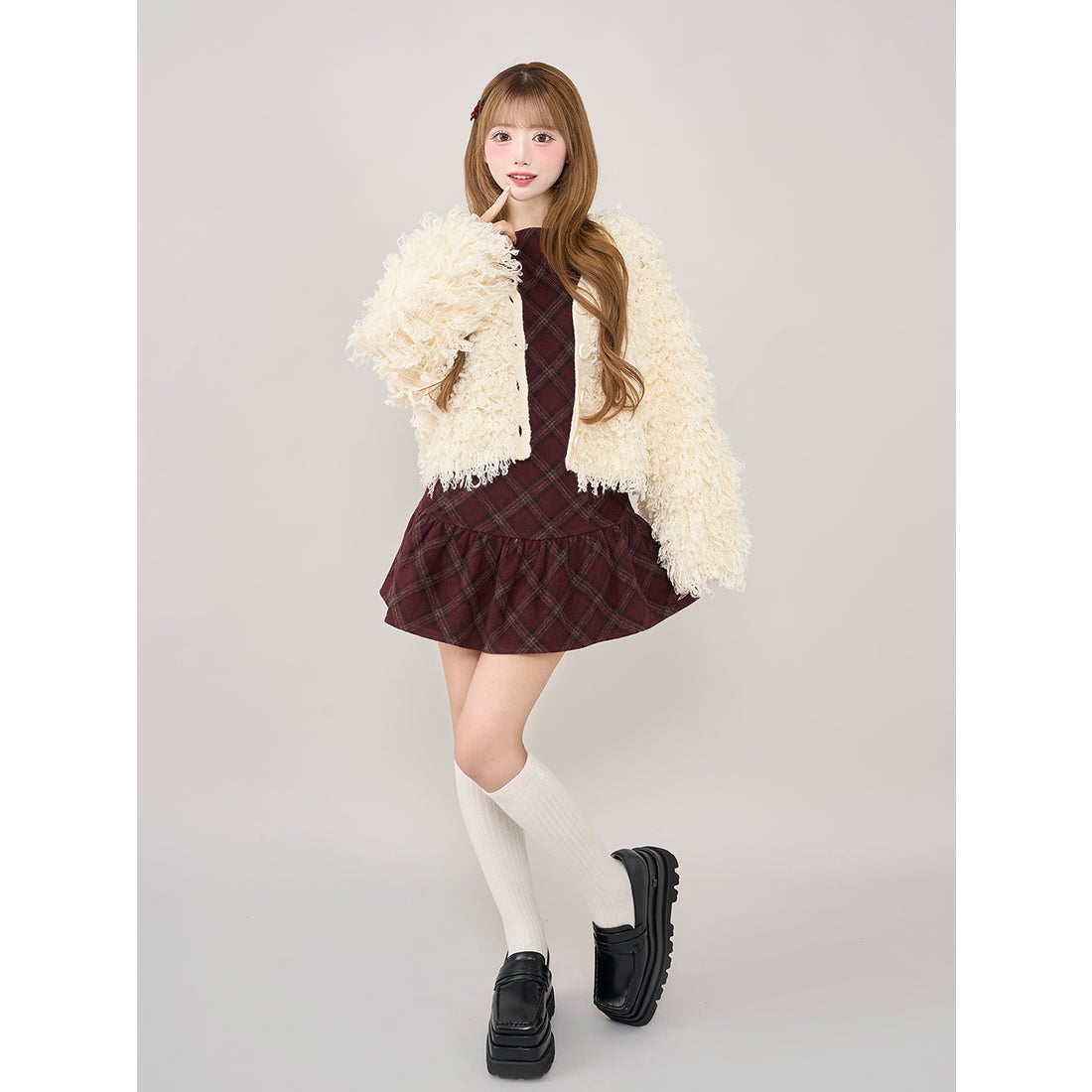 ダーリッチ Darich タータンチェックノースリミニワンピース