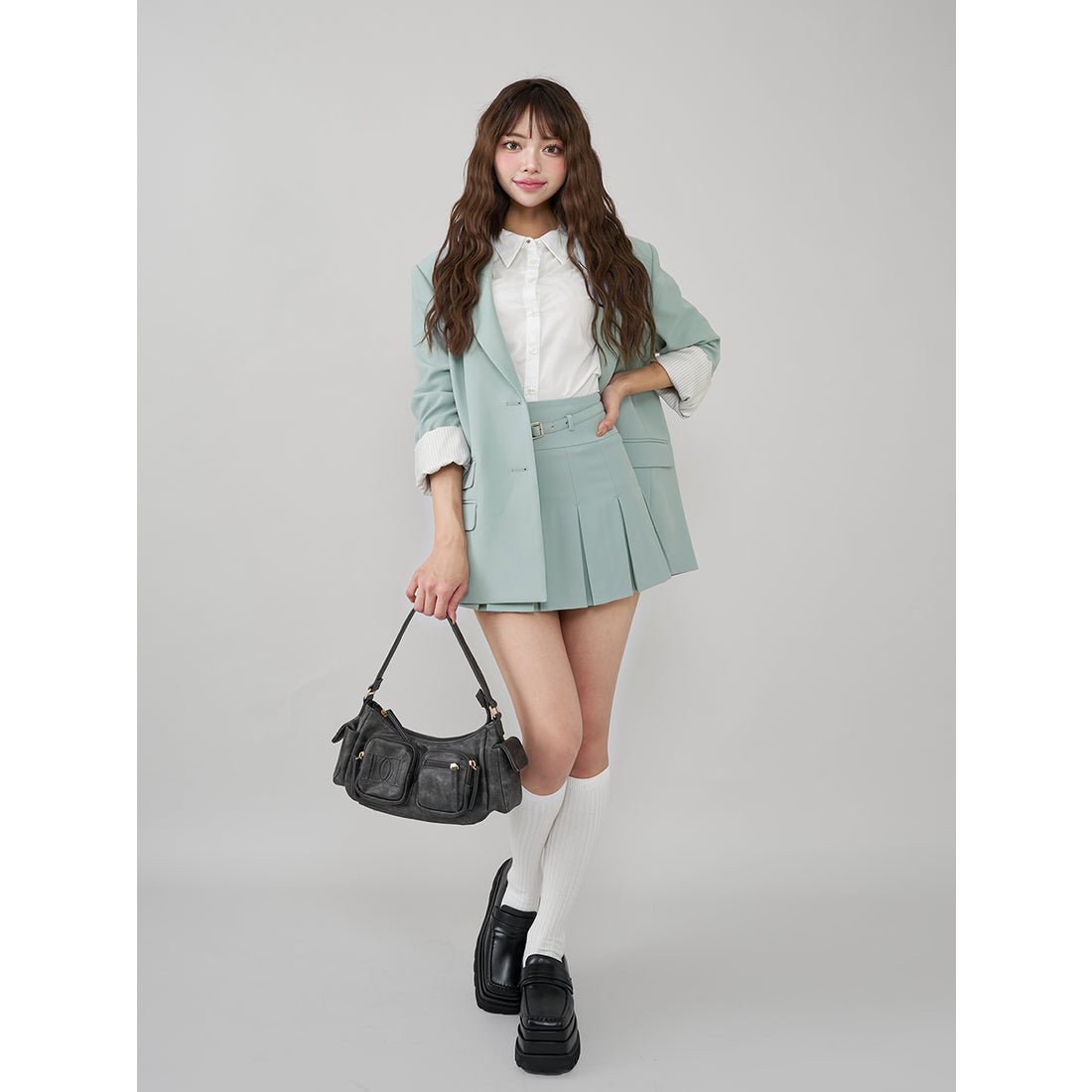 ダーリッチ Darich セミワイドプリーツテーラードミニスカート