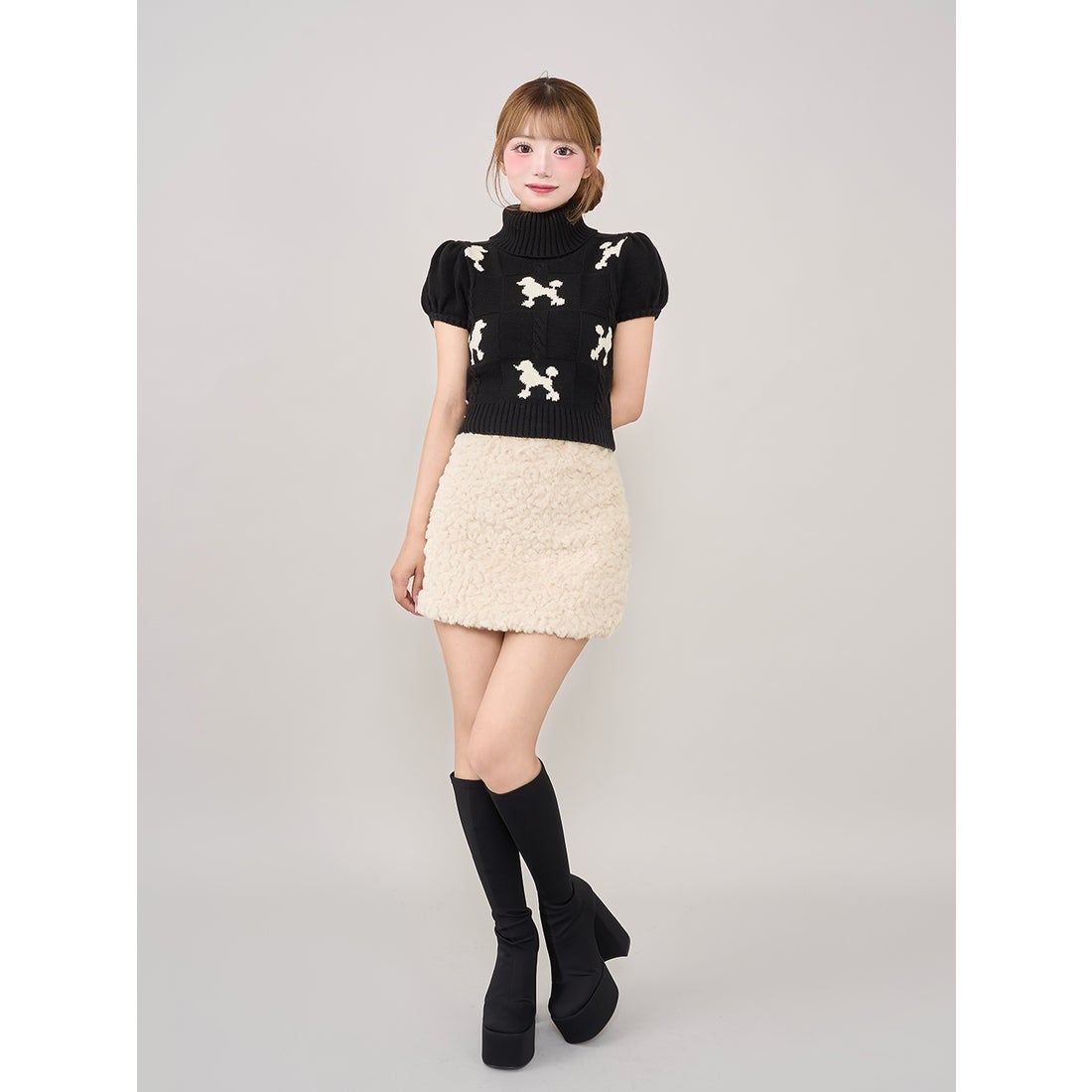 ダーリッチ Darich スムースファーミニスカート （ブラック