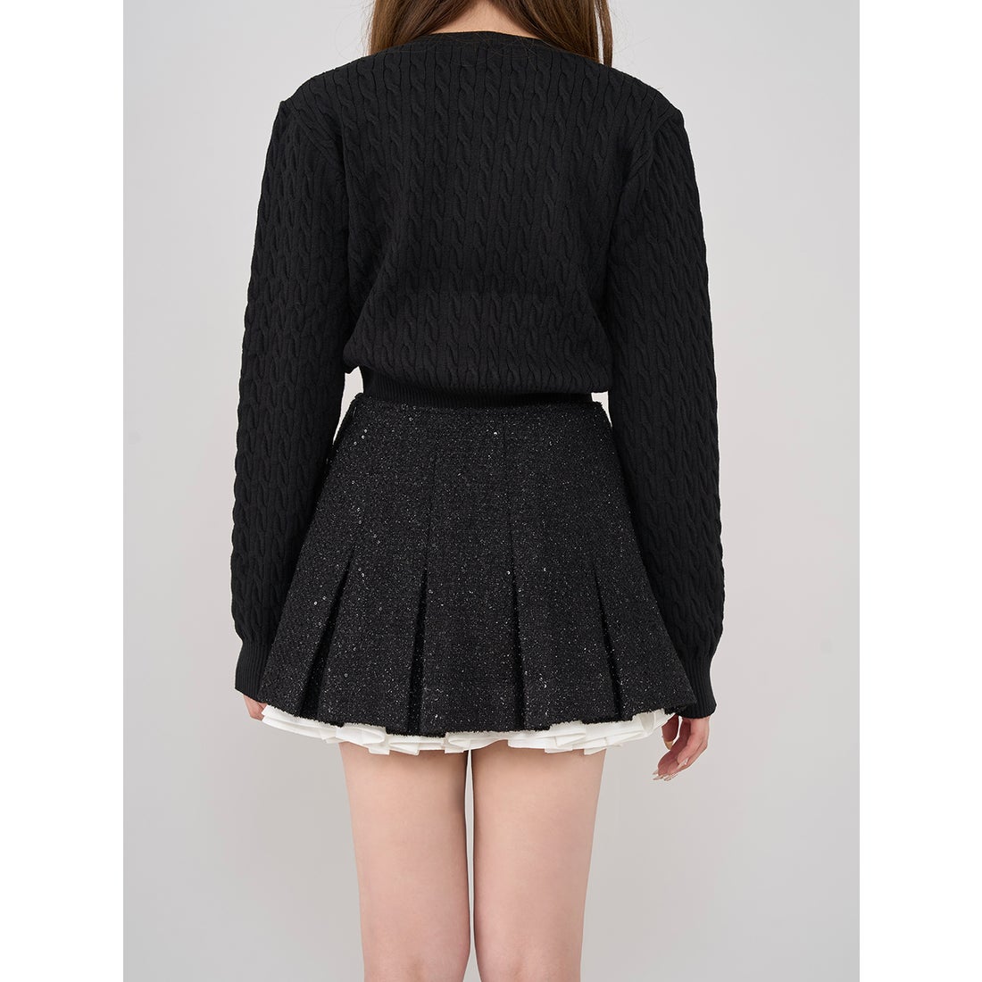 ダーリッチ Darich スパンコールツイードミニスカート （ブラック