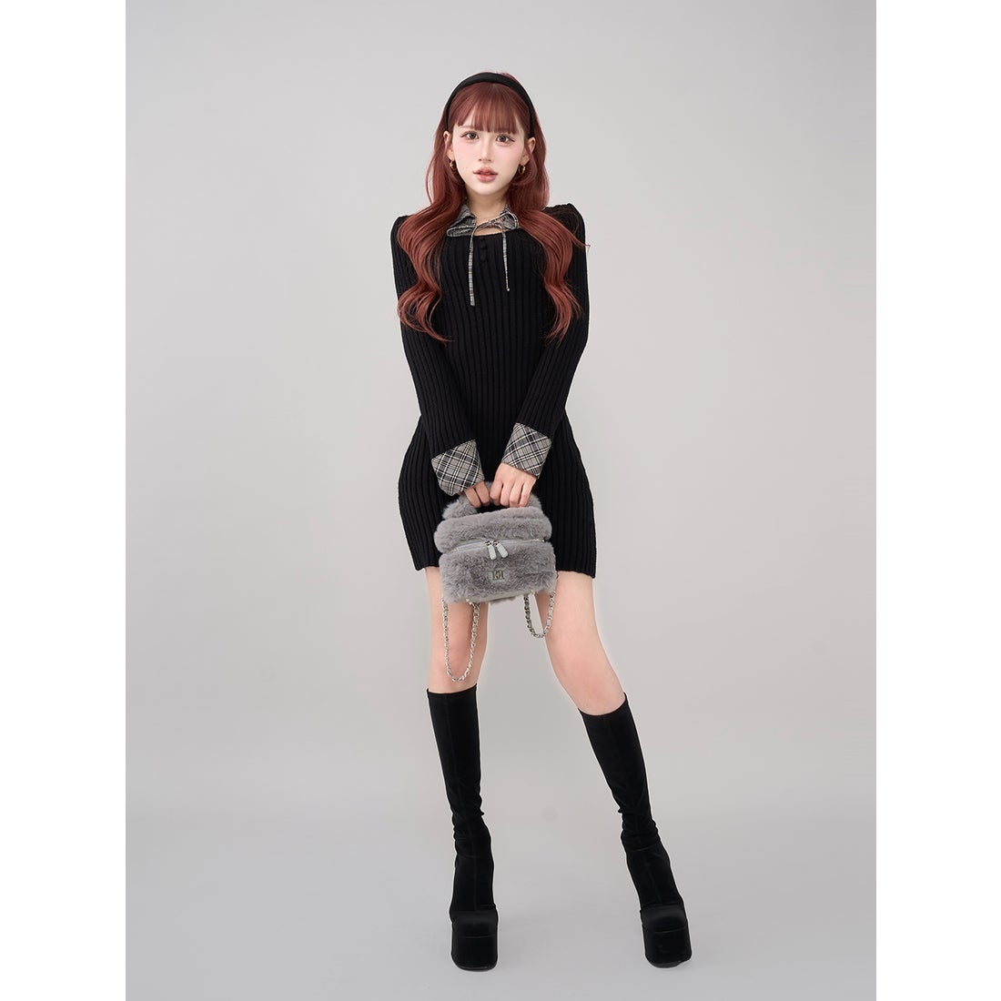 ダーリッチ Darich レイヤードライクニットミニワンピース （ベージュ