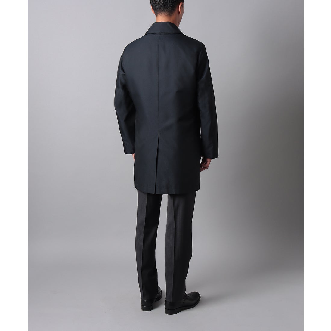 コードピケステンカラーコート(ミドルレングス) （ネイビー） -D'URBAN