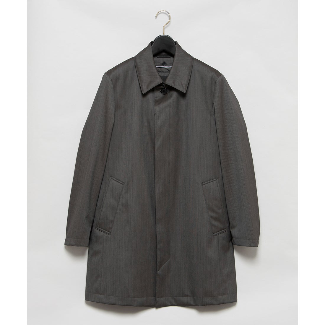 ツイルサキソニーステンカラーコート （ネイビー） -D'URBAN