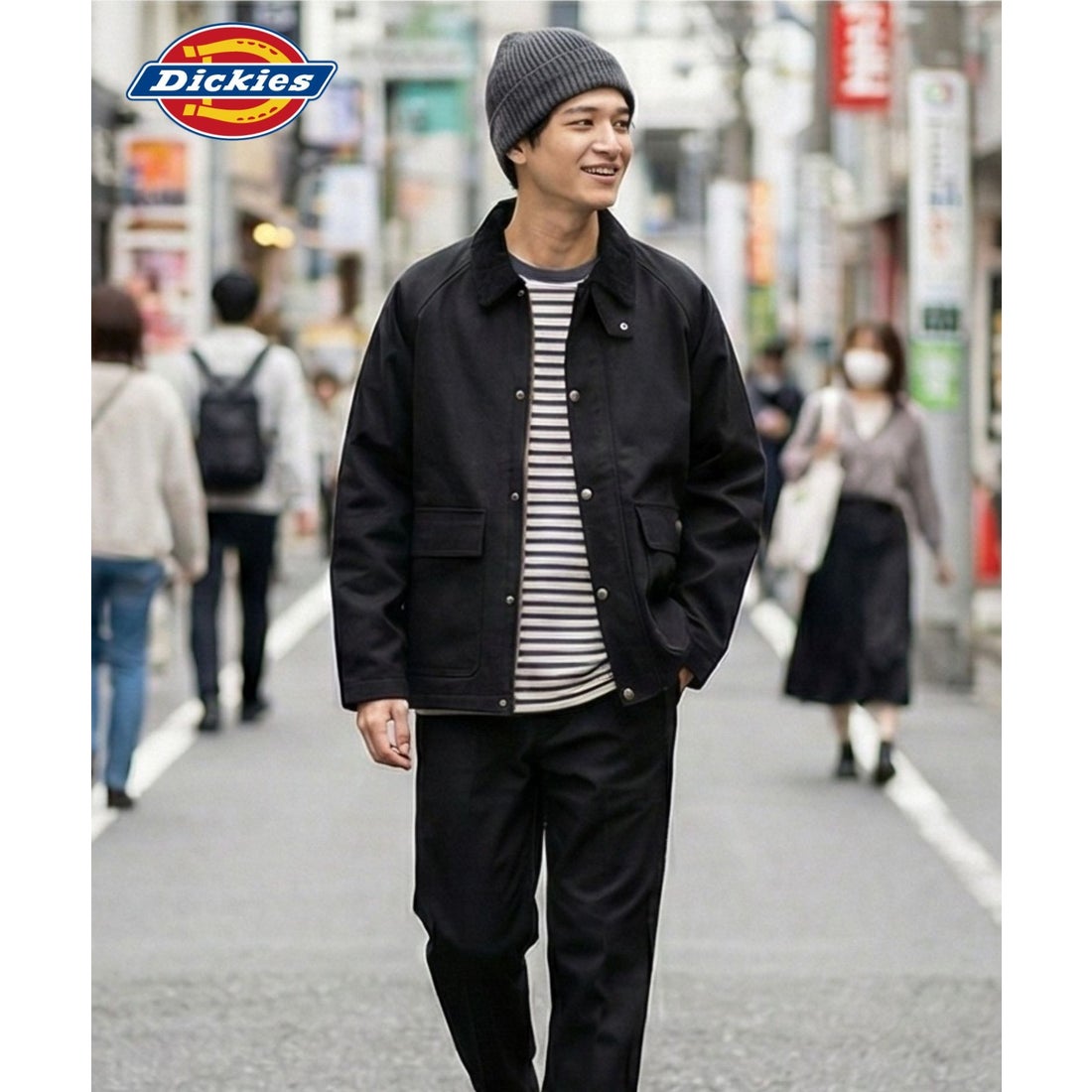 ディッキーズ Dickies 襟コーデュロイ ダックキャンバス ワーク