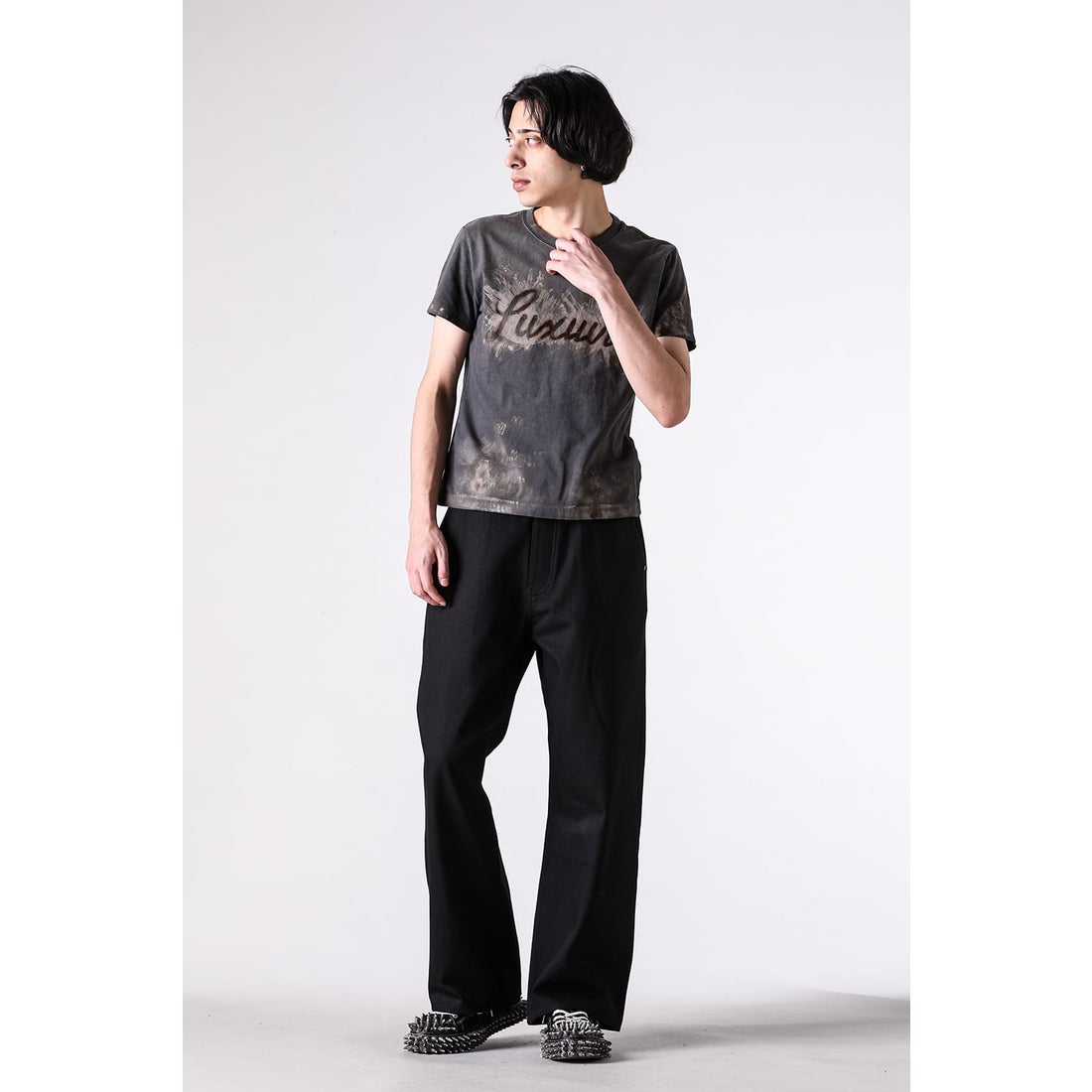 ダブレット doublet Luxuary Mud Paint T-Shirt （Black） -FASCINATE
