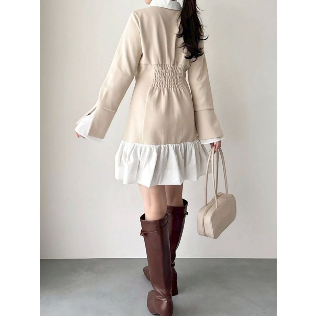 ダズリン dazzlin ポロバルーンスソミニワンピース （ベージュ） -靴