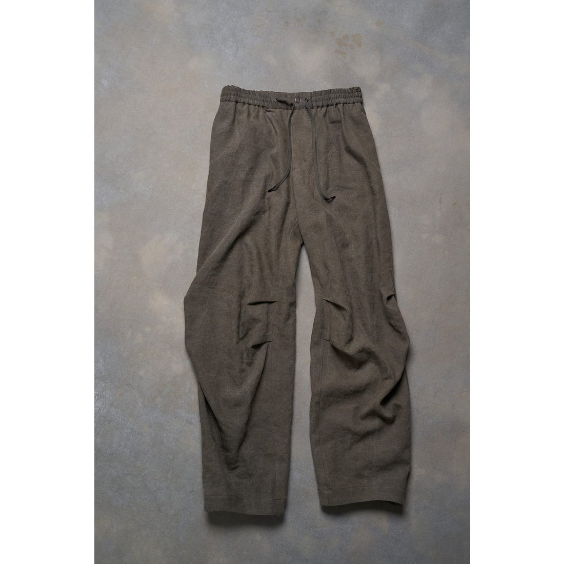 DEVOA Baggy Pants Stretch Linen （Olive） - Osaka / Kyoto, -FASCINATE
