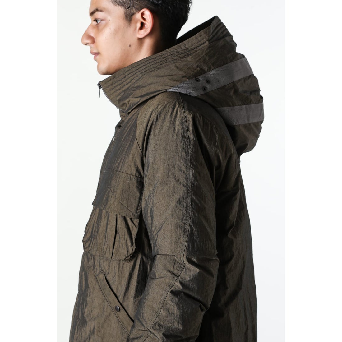 DEVOA Down Jacket Shrink Cotton / Nylon （KHAKI GRAY） - Osaka