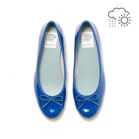 レイン対応】フラット バレエシューズ （ブラウン エナメル） -Emma