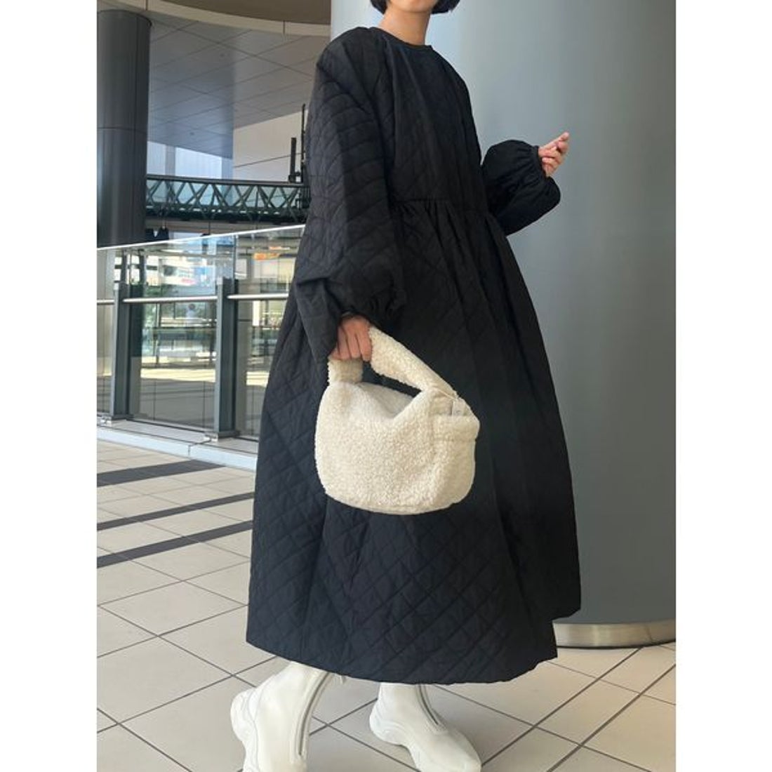 エミ emmi 【emmi atelier】金子綾 コラボキルティングコート （WHT