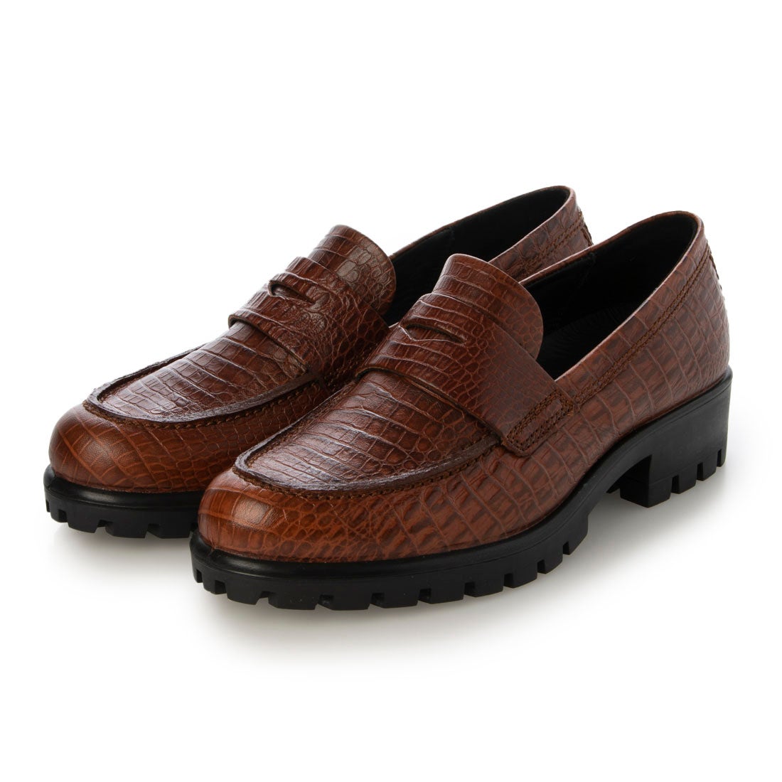 エコー ECCO ウィメンズ 本革 ローファー モッドトレイ （COGNAC） -靴