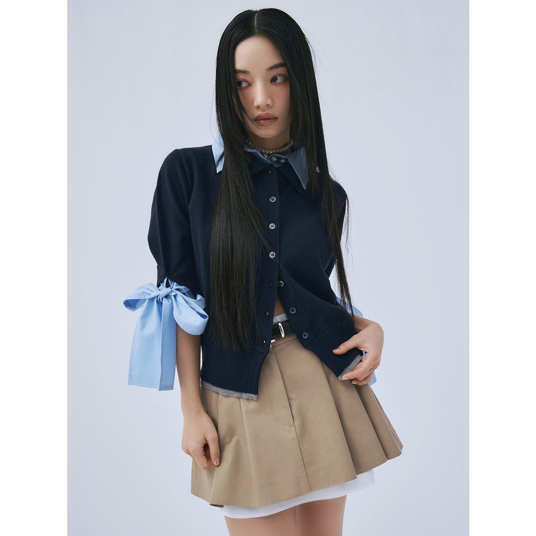 エイミーイストワール EIMY ISTOIRE レイヤードプリーツミニスカート