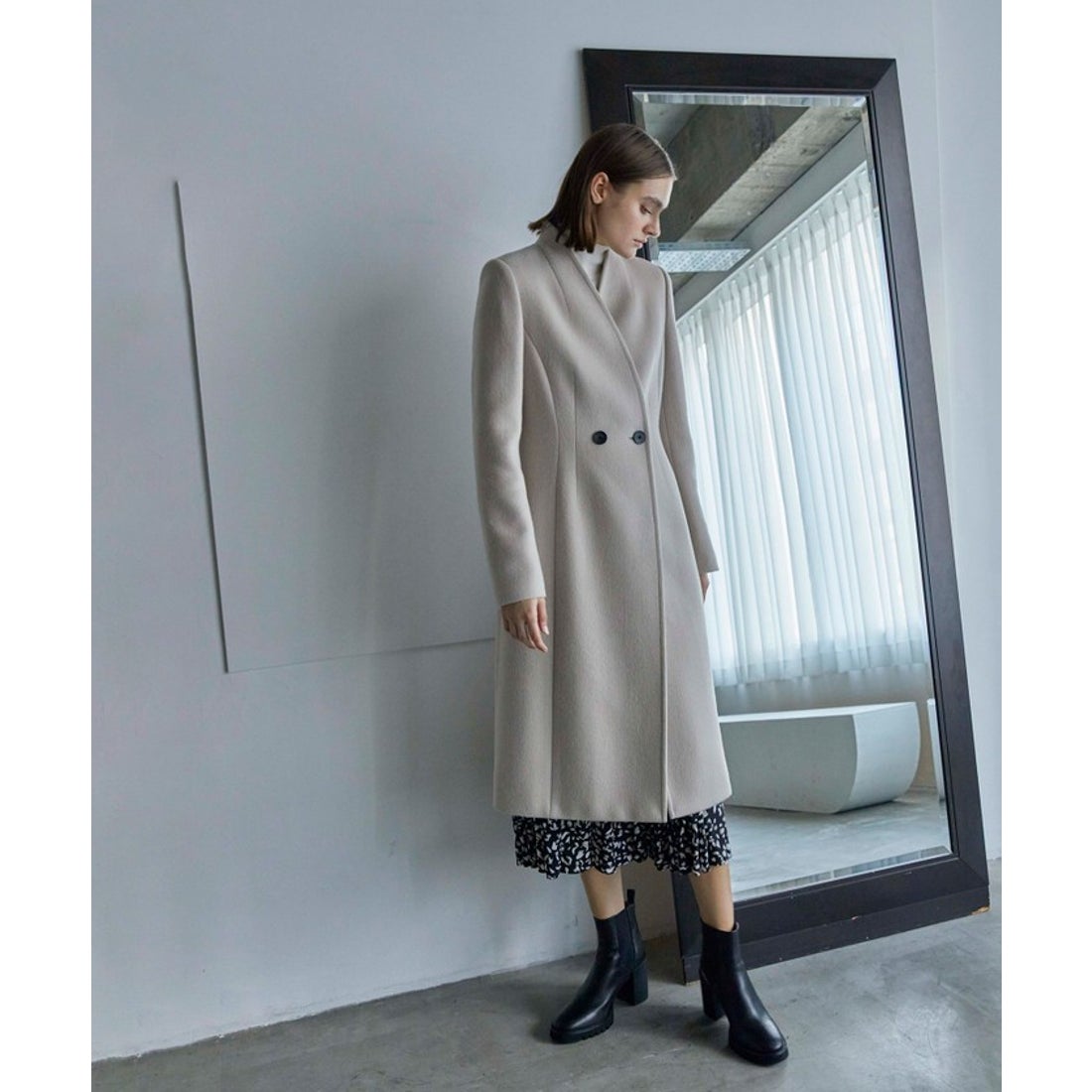 エポカ EPOCA カメリア ウールロングコート （ベージュ