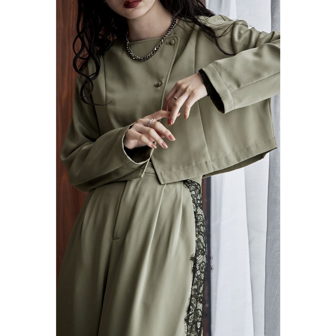 エトル etoll. セットアップパンツドレス アシメデザインジャケット