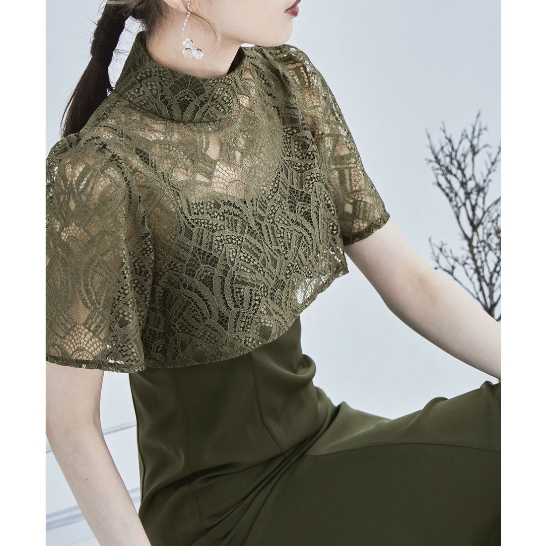 エトル etoll. 3wayレースボレロ&マーメイドキャミドレス （オリーブ