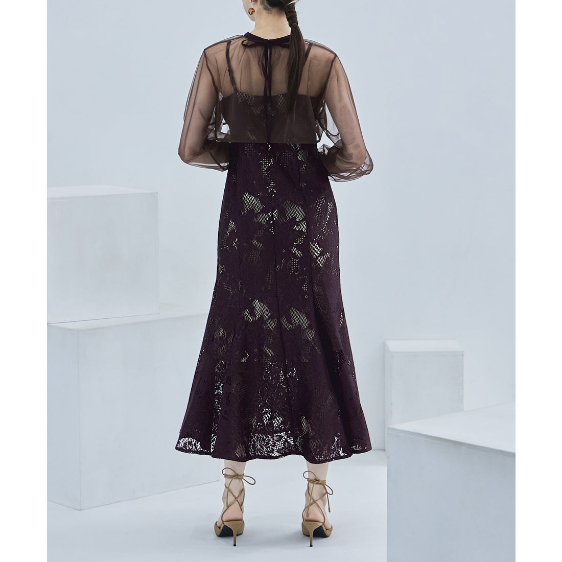 エトル etoll. 3wayシフォンボレロ&レースキャミドレス （ダーク