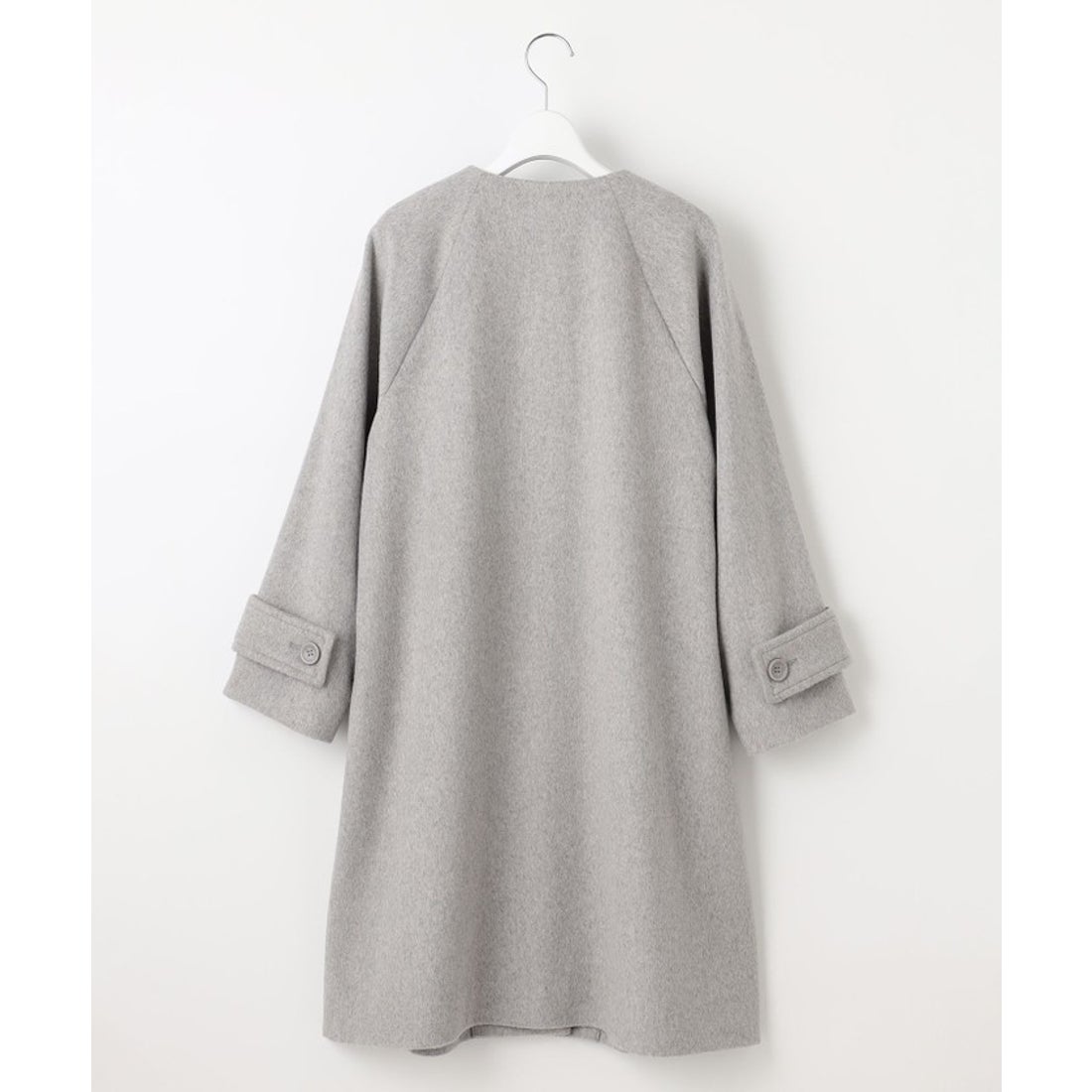 フェルゥ Feroux ウール混 Aラインコート （ライトグレー系