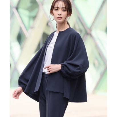 フロリア Flolia ランタンスリーブノーカラージャケット テーパード