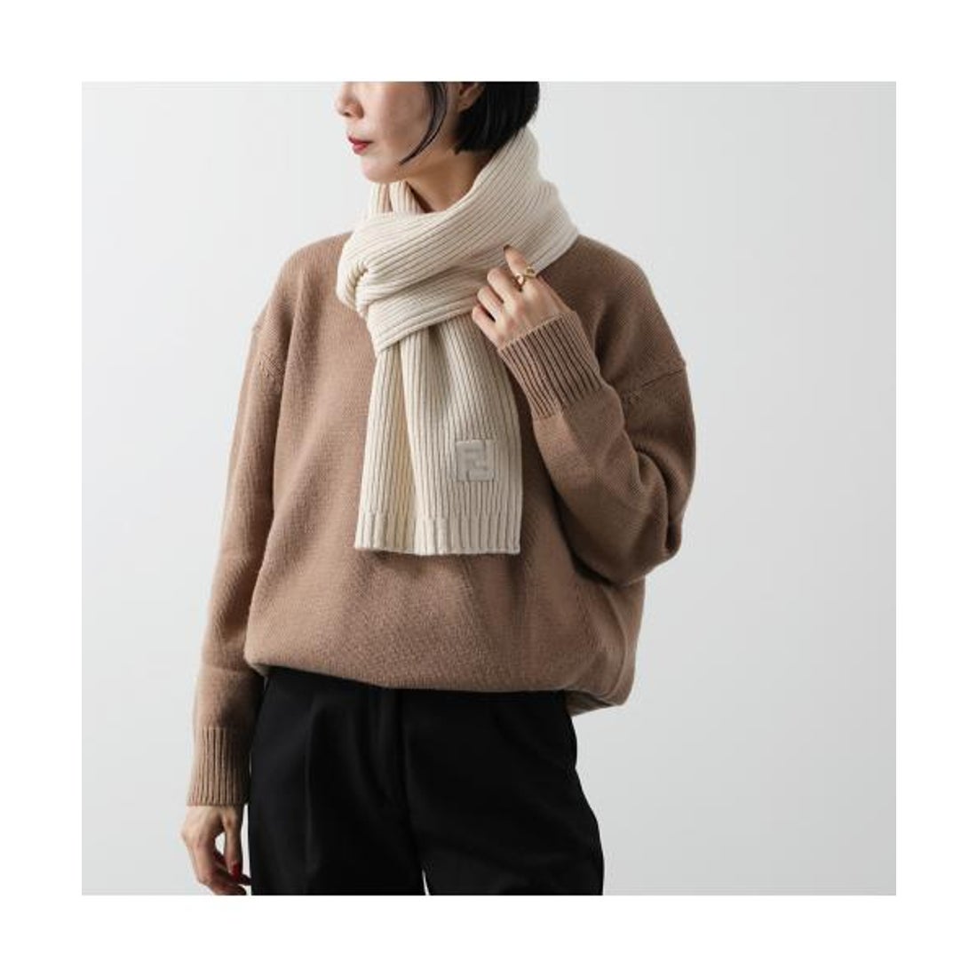 フェンディ FENDI FENDI マフラー FXT117 ASG2 リブ FFロゴ （F15W8