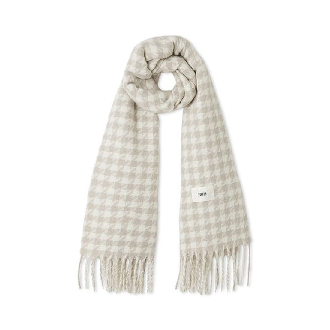 ファーファー FURFUR 千鳥柄大判ストール （GRY） -ファッション通販