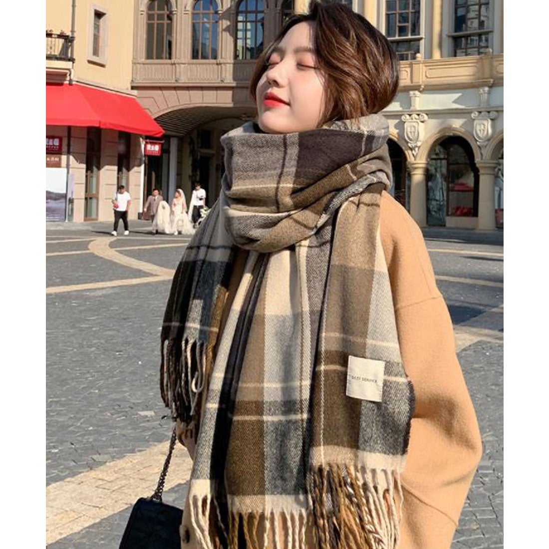 ガーリードール Girly Doll ブロックチェックマフラー （ブラウン