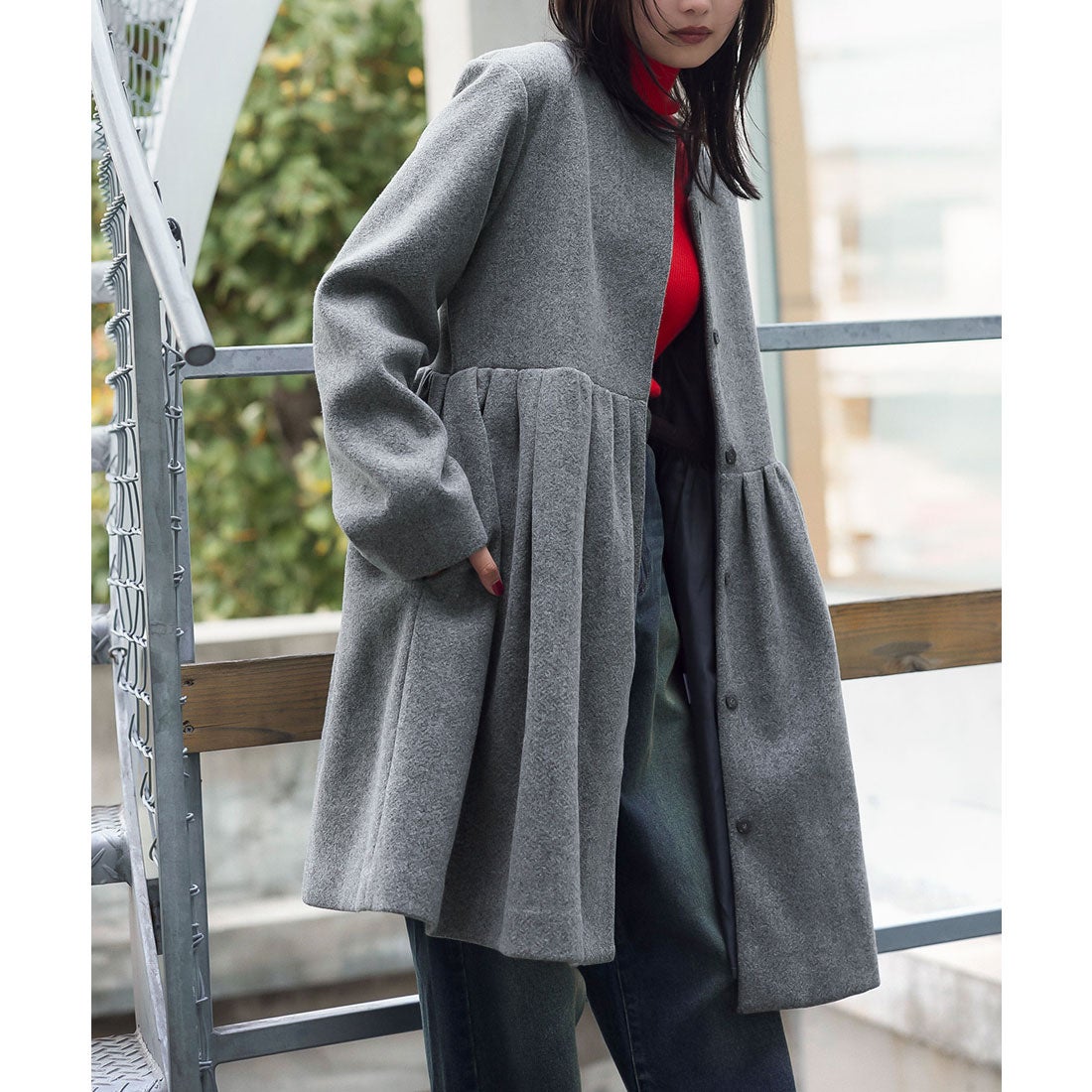 コウベレタス KOBE LETTUCE ボリュームペプラムコート [K1333