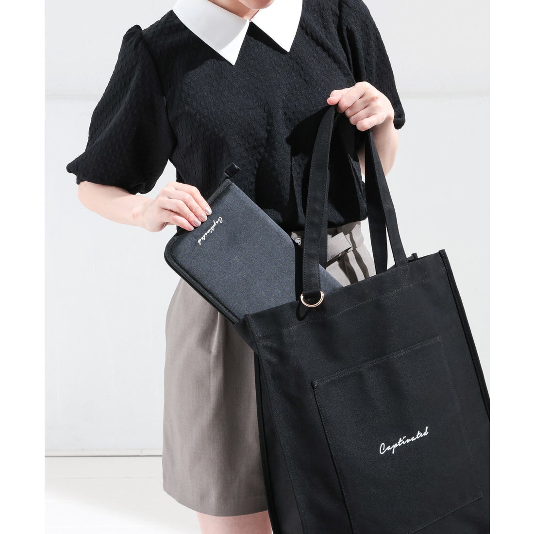 超オシャレ [GOLF MONKEY] ラウンドトートバッグ (デニム調) 超