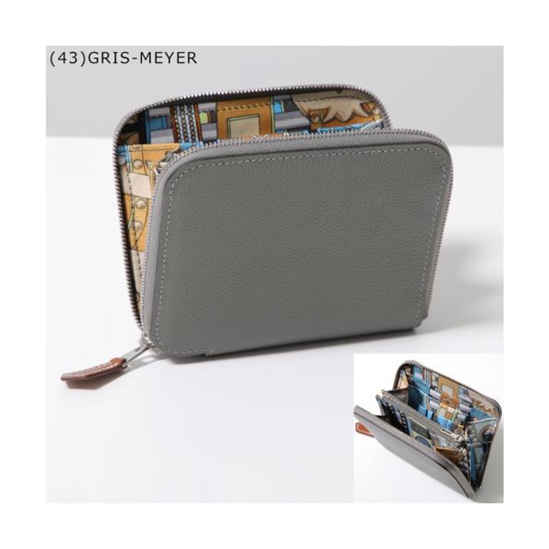 エルメス Hermes HERMES 二つ折り財布 AZAP SILKIN COMPACT レザー