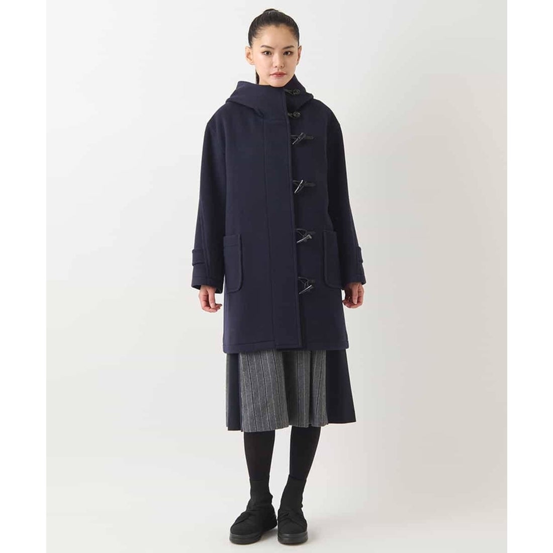 ヒロコ ビス HIROKO BIS ミドル丈ダッフルコート （グリーン