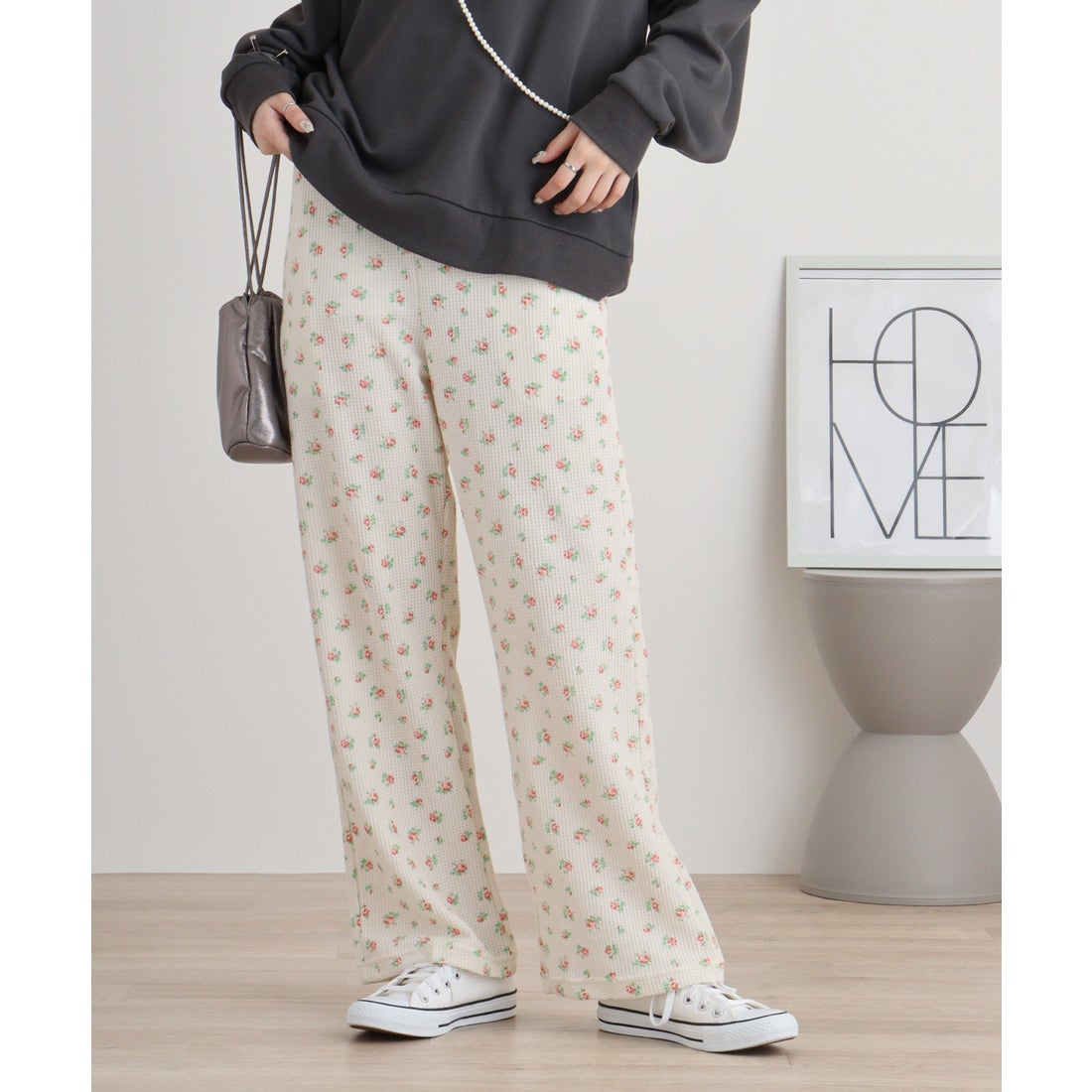 ジェーイーモーガン JEMORGAN JEMORGAN ワッフル花柄ワイドパンツ