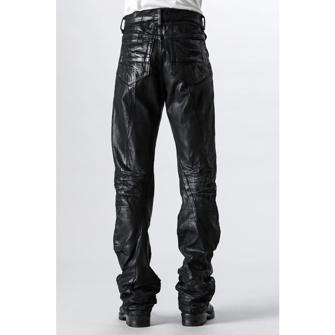 JULIUS 12oz Coated Denim Seamed Pants（BLACK） - Osaka / Kyoto