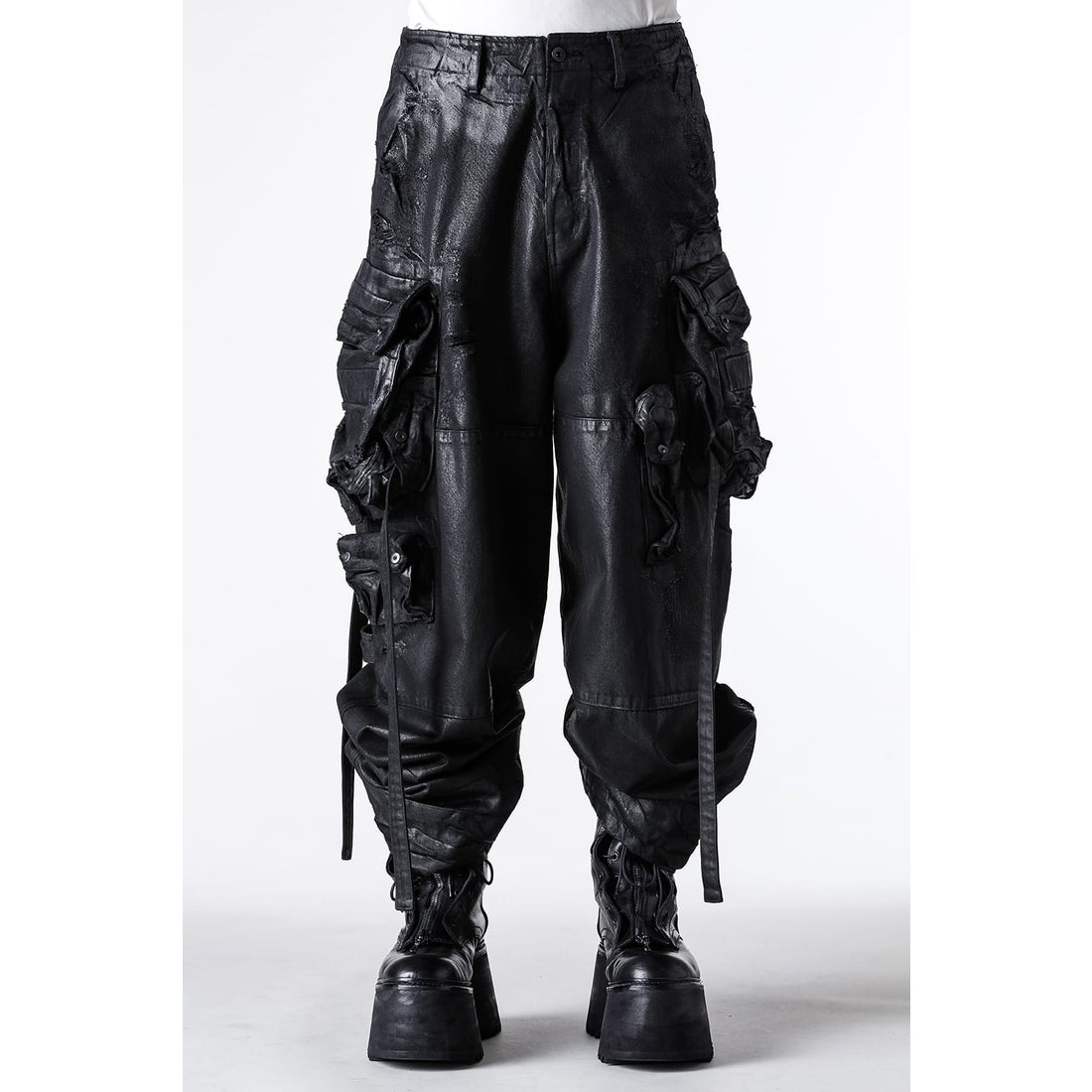 ユリウス JULIUS COATED 12oz DENIM PANTS （BLACK） -FASCINATE