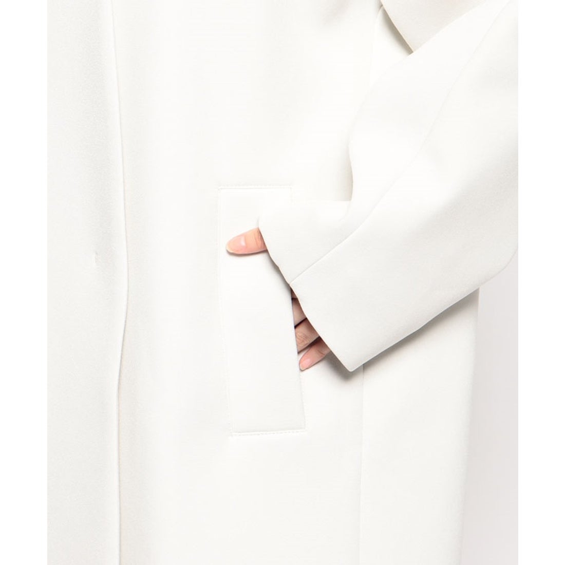 ルーニィ LOUNIE ノーカラーロングコート （ピンク） - ファッション